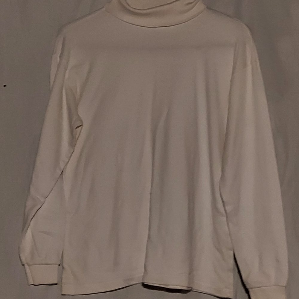 White turtle neck shirt
